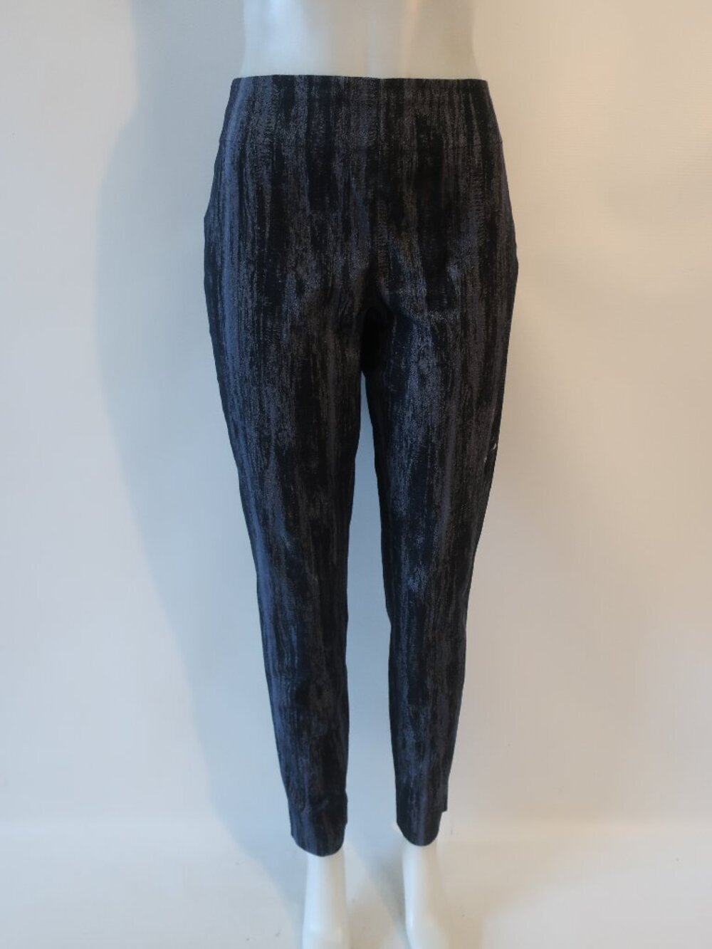 Donna Karan Black Label Blue Black (Item-165) Abstract Brushstroke Print Pant 12